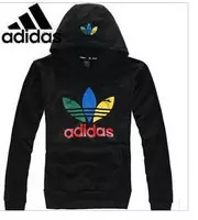 adidas mode coton jacket hoodie hommes et femmes noir couleur